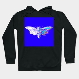 big blue mexican cicada cigarra chicharra bug ecopop in monstrous bestiary design in totonac patterns Hoodie